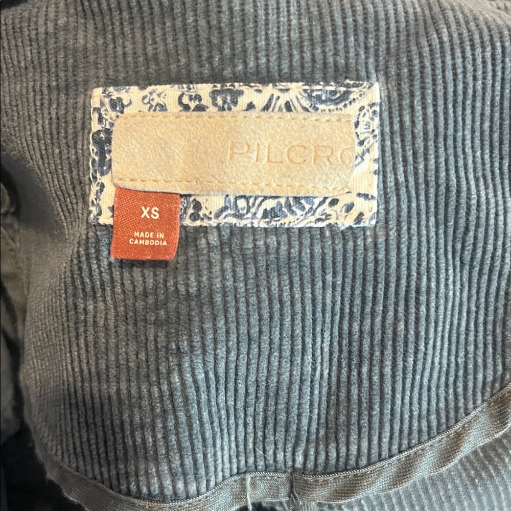 Anthropologie Pilcro Oversized Corduroy Blazer Jacket Coat Shacket Blue Sz small - Picture 14 of 16